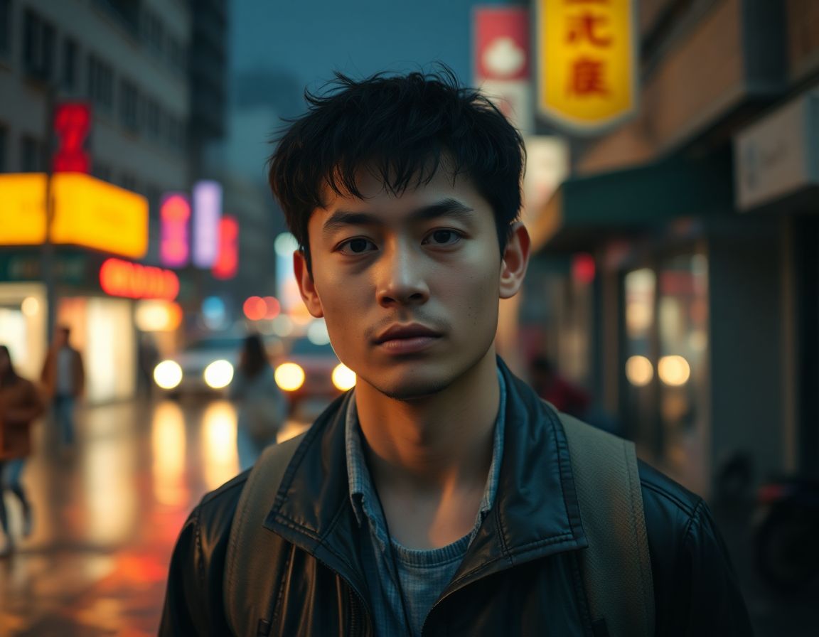 Owned source sample before Rainy Street Cinematic Portrait Prompt